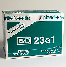 bd-precisionglide-needle-only-23G-x-1-regular-bevel-sterile-305145-100BX